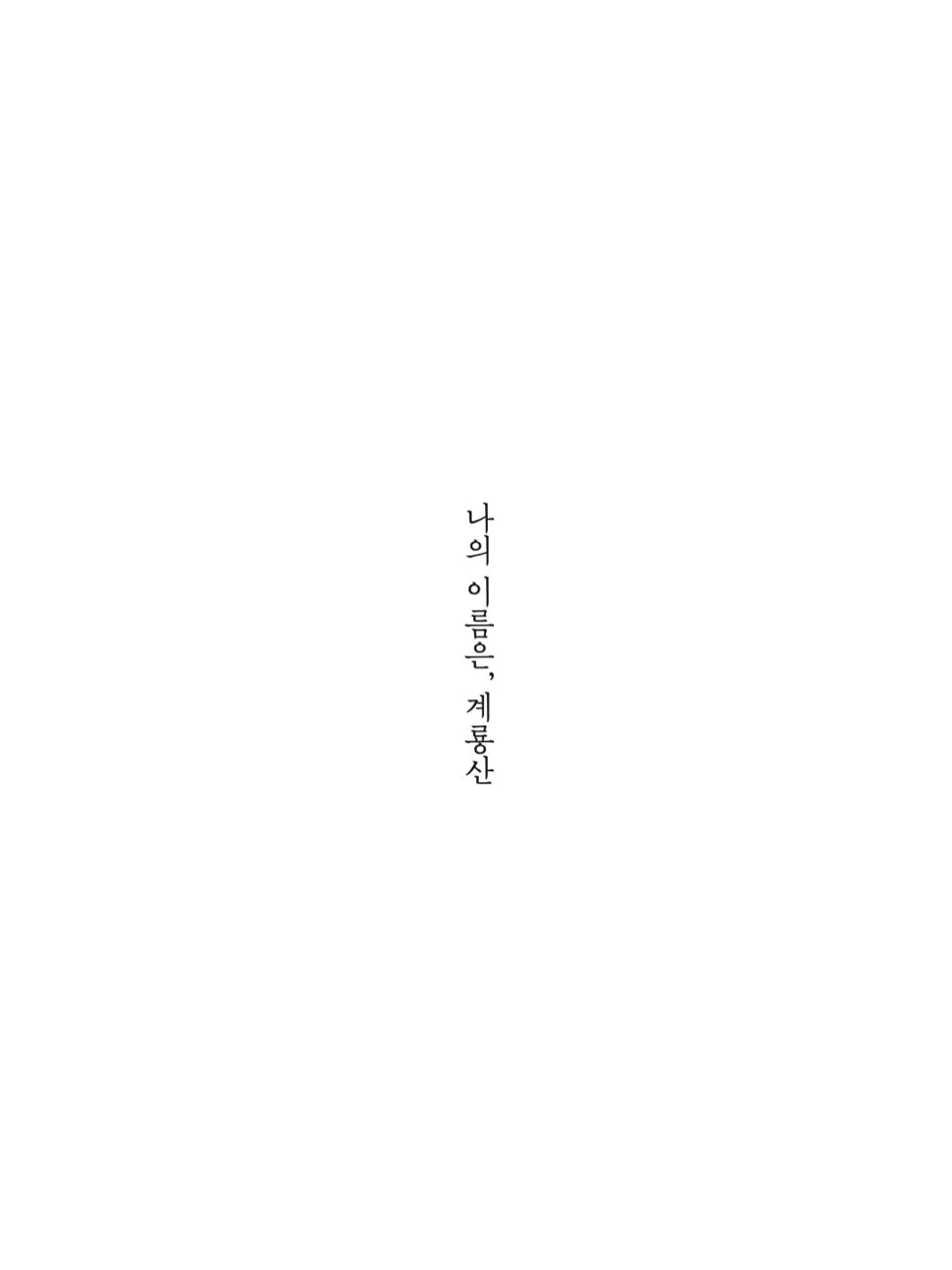 나의 이름은, 계룡산 — 전시 타이틀 카드